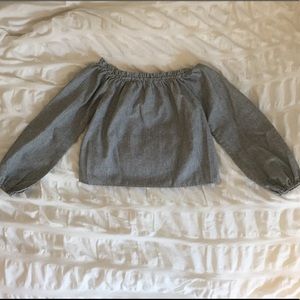 •Brandy Melville Striped Off the Shoulder Top•